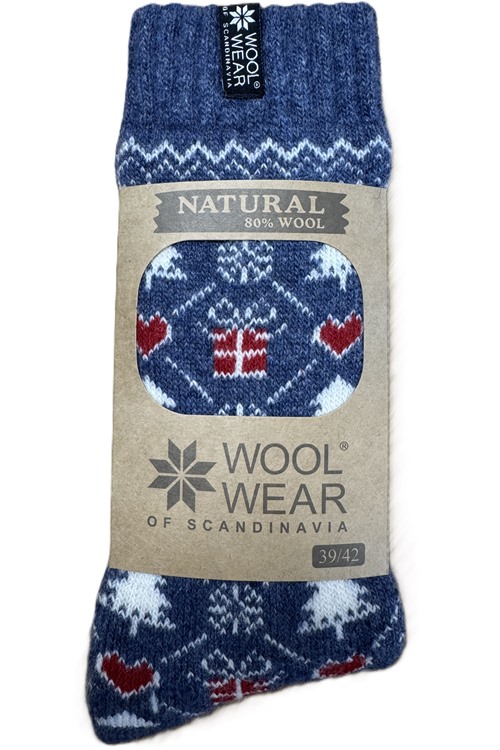 Weihnachtssocken by WOOLWEAR auf 80% Lammwolle mit Geschenkmotiv